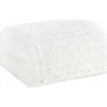 Přehoz na lůžko DÁREK Deka z mikrovlákna přehoz 200x220 cm Pléd bílý