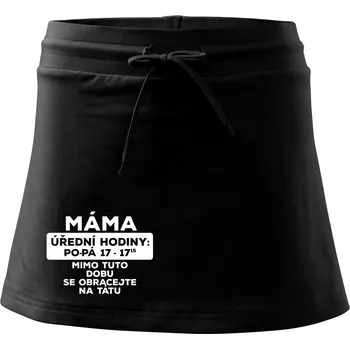 Dámská sukně Máma - úřední hodiny - Sportovní sukně - two in one - XL ( Černá )