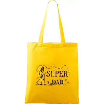 Nákupní taška Kreslený nápis super dad - Taška bavlněná - 42 x 38 cm ( Žlutá )