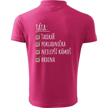 Pánská košile Táta - check list - Polokošile pánská Pique Polo 203 - XL ( Purpurová )