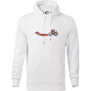 Pánská mikina Hokej ČR válec - Mikina pánská Cape s kapucí - 3XL ( Bílá )