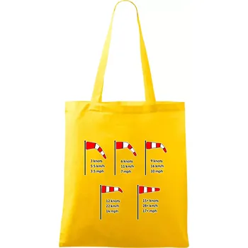 Nákupní taška Větrný rukáv rychlosti - Taška bavlněná - 42 x 38 cm ( Žlutá )