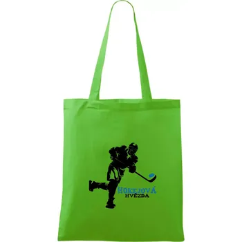 Nákupní taška Hokejová hvězda - Taška bavlněná - 42 x 38 cm ( Apple Green )