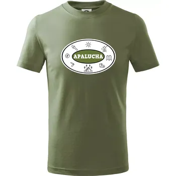 Apalucha logo - Tričko dětské bavlněné - 122 cm/6 let ( Khaki )