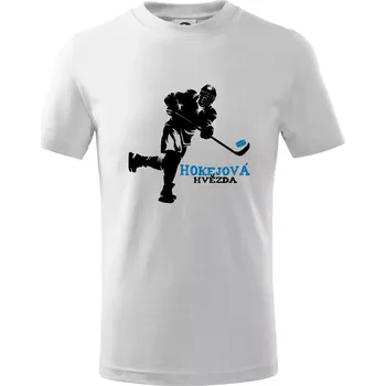 Chlapecké tričko Hokejová hvězda - Tričko dětské bavlněné - 98 cm / 2 roky ( Bílá )