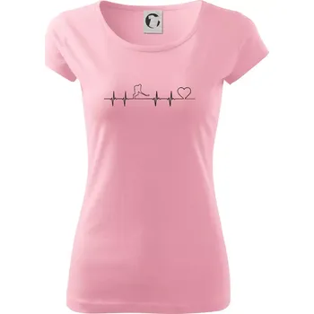 Dámské tričko Hokejový hráč EKG - Dámské triko Pure - XS ( Růžová )