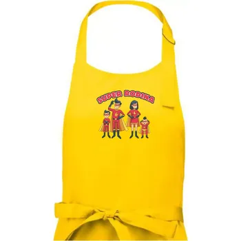 Kuchyňská zástěra Super rodina - dva synové - Pánská zástěra na vaření - Univerzální velikost ( Žlutá )