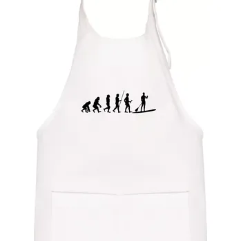 Kuchyňská zástěra Evoluce paddleboard muž - Dětská zástěra na vaření - Univerzální velikost ( Bílá )