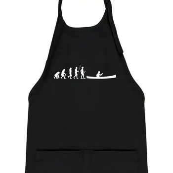 Kuchyňská zástěra Evoluce kanoe stará - Dětská zástěra na vaření - Univerzální velikost ( Černá )