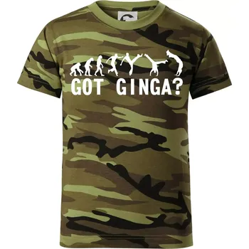 Chlapecké oblečení Capoeira - Got Ginga - Dětské maskáčové triko - 104-110cm / 3-4 roky ( Zelený maskáč )