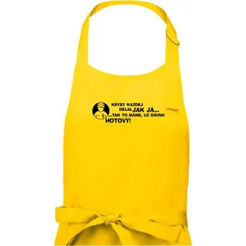 Kuchyňská zástěra Elektrikář - kdyby každej dělal jak já, tak to máme už dávno hotový - Pánská zástěra na vaření - Univerzální velikost ( Žlutá )