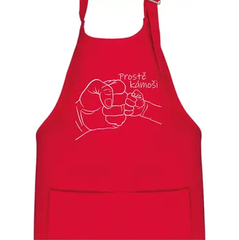 Kuchyňská zástěra Prostě kámoši - ruka - Dětská zástěra na vaření - Univerzální velikost ( Červená )