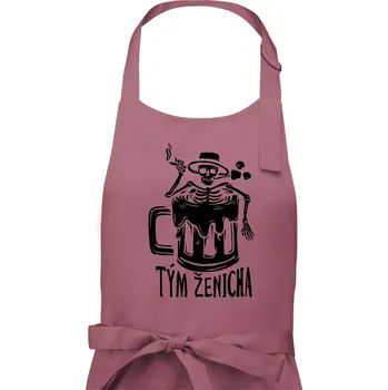 Kuchyňská zástěra Tým ženicha kostra - Pánská zástěra na vaření - Univerzální velikost ( Starorůžová )
