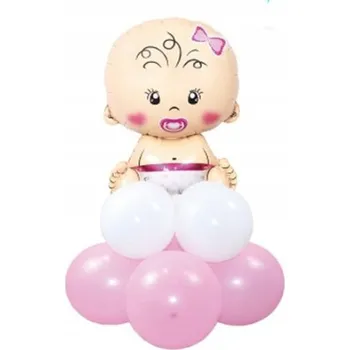 Balónek SADA BALÓNKŮ MIMINKO HOLČIČKA bílo-modré balónky dekorace 9 ks