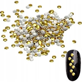 Ozdoby na nehty JafraNails 34 4 mm 30 kusů zlato-stříbrné