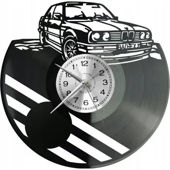 Hodiny NĚMECKÉ AUTO nástěnné hodiny z VINYLOVÉ DESKY DÁREK PAMÁTKA K NAROZENINÁM
