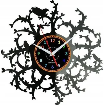 Hodiny PTÁČEK HODINY NÁSTĚNNÉ DEKORATIVNÍ MODERNÍ VINYLOVÁ DESKA VINYL JAKO DÁREK