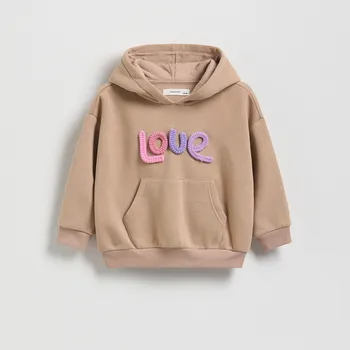 Dívčí mikina Reserved - Mikina s aplikací - béžová - 329FA-80X - 329FA-80X-86