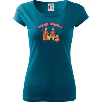 Dámské tričko Super rodina - jeden syn - Dámské triko Pure - XS ( Petrolejová )