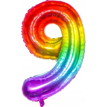 Balónek Fóliový balónek Číslice 9 duhový, 100 cm (40 palců)