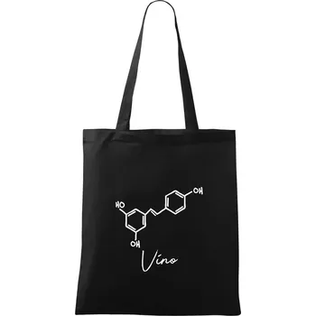 Nákupní taška Barová chemie - víno - Taška bavlněná - 42 x 38 cm ( Černá )