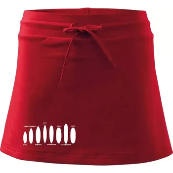 Dámská sukně Typy surfů - Sportovní sukně - two in one - L ( Červená )