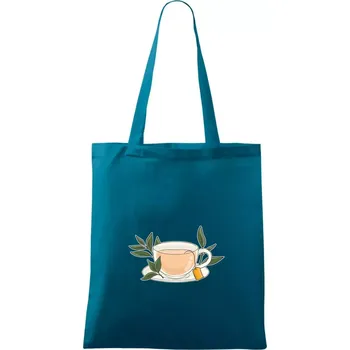 Šálek čaje - Taška bavlněná - 42 x 38 cm ( Petrolejová )