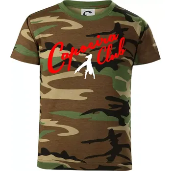 Chlapecké tričko Capoeira club s tanečníkem - Dětské maskáčové triko - 134 cm/8 let ( Hnědý maskáč )