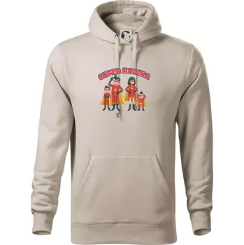 Pánská mikina Super rodina - dva synové - Mikina pánská Cape s kapucí - 5XL ( Ledově šedá )