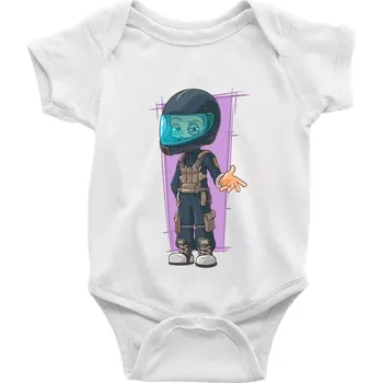 Kojenecký body Vesmírný voják fialový - Body kojenecké s krátkým rukávem - Krátký r. 12-18 měs ( Bílá )