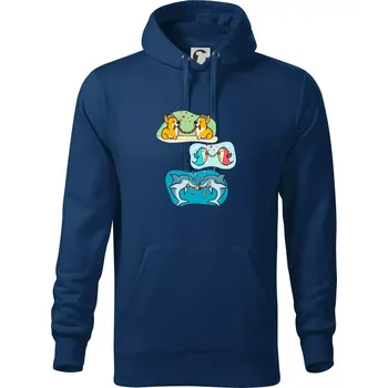 Pánská mikina Projev lásky zvířata - Mikina pánská Cape s kapucí - M ( Půlnoční modrá )