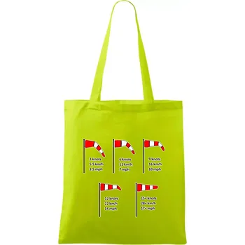 Větrný rukáv rychlosti - Taška bavlněná - 42 x 38 cm ( Limetková )