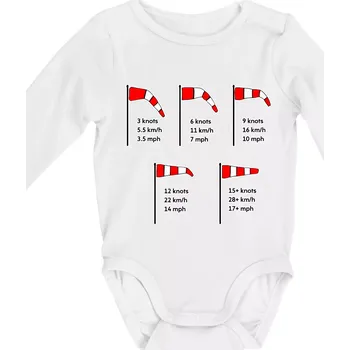 Větrný rukáv rychlosti - Body kojenecké s dlouhým rukávem - Dlouhý r. 3-6 měs ( Bílá )