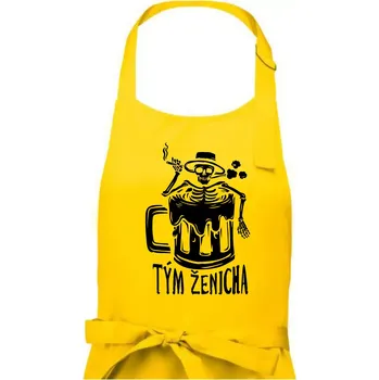 Kuchyňská zástěra Tým ženicha kostra - Pánská zástěra na vaření - Univerzální velikost ( Žlutá )