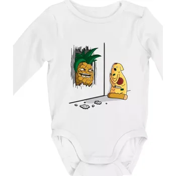 Dětská móda Pizza hawai - Body kojenecké s dlouhým rukávem - Dlouhý r. do 3 měs ( Bílá )