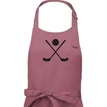 Kuchyňská zástěra Florbalové hokejky - Dámská zástěra na vaření - Univerzální velikost ( Starorůžová )