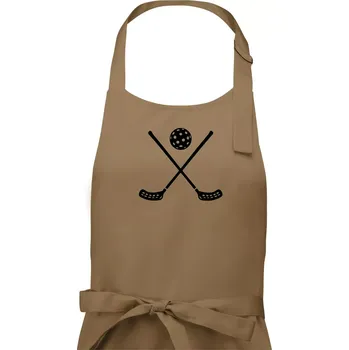Kuchyňská zástěra Florbalové hokejky - Dámská zástěra na vaření - Univerzální velikost ( Cappuccino )