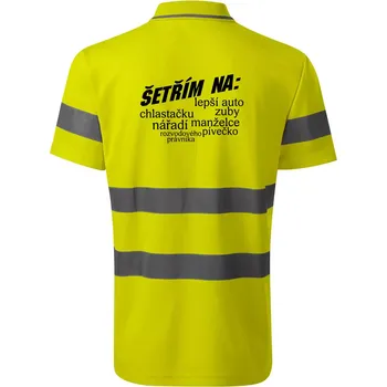 Nápis šetřím na - HV Runway 2V9 - Reflexní polokošile - S ( Neonově žlutá )
