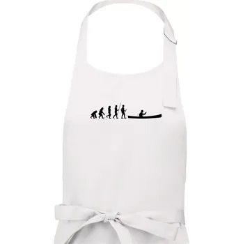 Kuchyňská zástěra Evoluce kanoe stará - Dámská zástěra na vaření - Univerzální velikost ( Bílá )