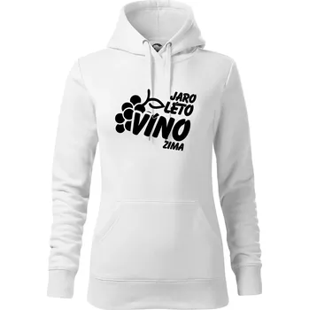 Dámská mikina Jaro, léto, víno, zima - Mikina dámská Cape s kapucí - XS ( Bílá )