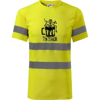 Pánské oblečení Tým ženicha kostra - Triko reflexní - HV PROTECT - 2XL ( Neonově žlutá )