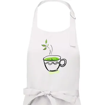 Kuchyňská zástěra Hot matcha - Dámská zástěra na vaření - Univerzální velikost ( Bílá )