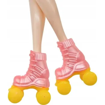 Kolečkové brusle DÁMSKÉ KOLEČKOVÉ BRUSLE PRO PANENKU BARBIE 28-30 cm, MINIATURNÍ SPORTOVNÍ OBUV, KOLEČKOVÉ BRUSLE