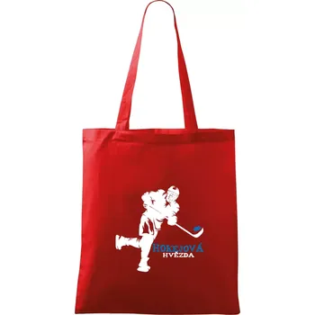 Hokejová hvězda - Taška bavlněná - 42 x 38 cm ( Červená )