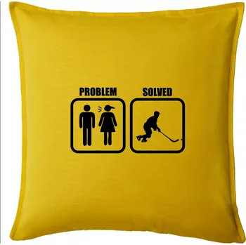 Polštář Problém hokejista - Polštář 50x50 - 50x50 - Pouze potah ( Žlutá )