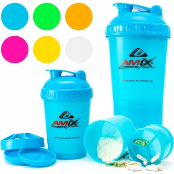 Shaker SKLÁDACÍ SHAKER SMART MODRÝ BPA FREE Amix šejkr do posilovny se šroubovacím uzávěrem