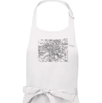 Kuchyňská zástěra Mapy měst černobílé Praha - Dámská zástěra na vaření - Univerzální velikost ( Bílá )