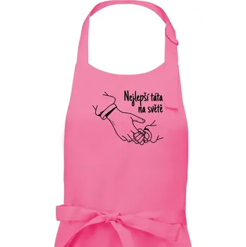 Kuchyňská zástěra Ruka - Nejlepší táta na světě - Pánská zástěra na vaření - Univerzální velikost ( Růžová )