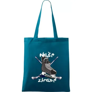 Hokej - naše zbraně - Taška bavlněná - 42 x 38 cm ( Petrolejová )