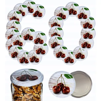 Sklenice Šroubovací Víčka na sklenice, deklíky, pokličky, šroubovací víčka 82mm 60 ks VZOR C